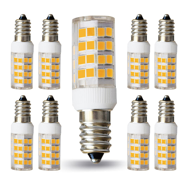 E12 LED Light Bulb, 5W, 400lm, 3000K Warm White, 8pcs