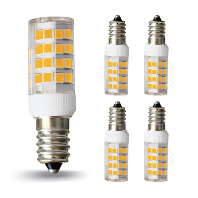 E12 LED Light Bulb, 5W, 400lm, 3000K Warm White, 4pcs