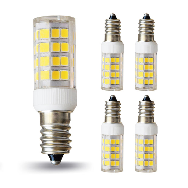 E12 LED Light Bulb, 5W, 400lm, 4000K Daylight White, 4pcs