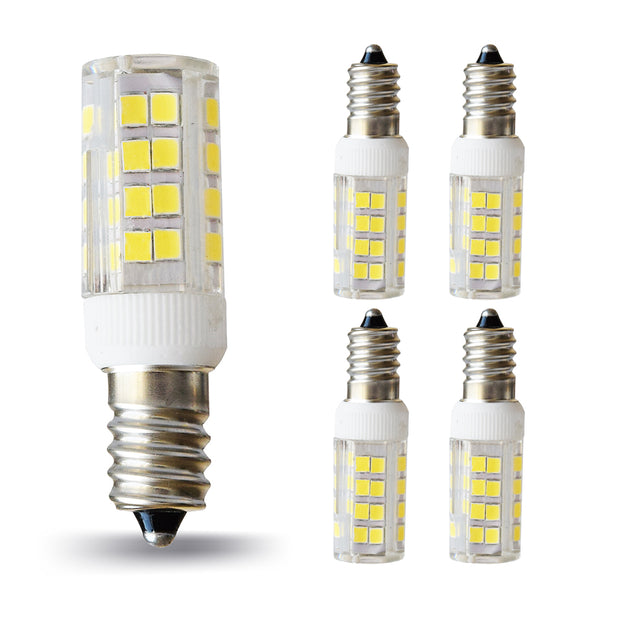 E12 LED Light Bulb, 5W, 400lm, 6000K Cool White, 4pcs