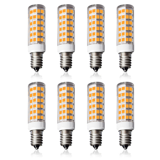 E12 LED Light Bulb, 7W, 450lm, 3000K Warm White, 8pcs